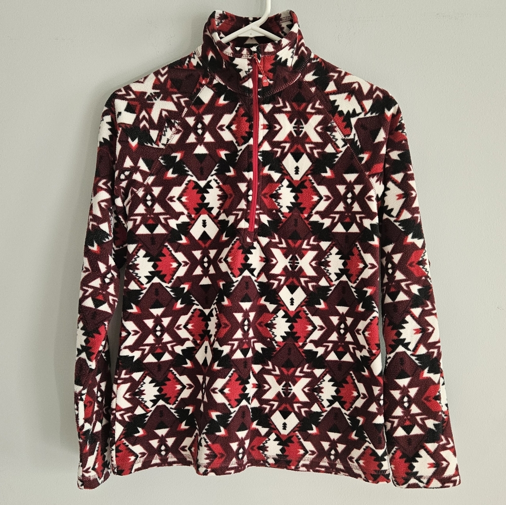 Eddie Bauer Aztec Fleece Quarter 1/4 Zip Fleece Pullover Small